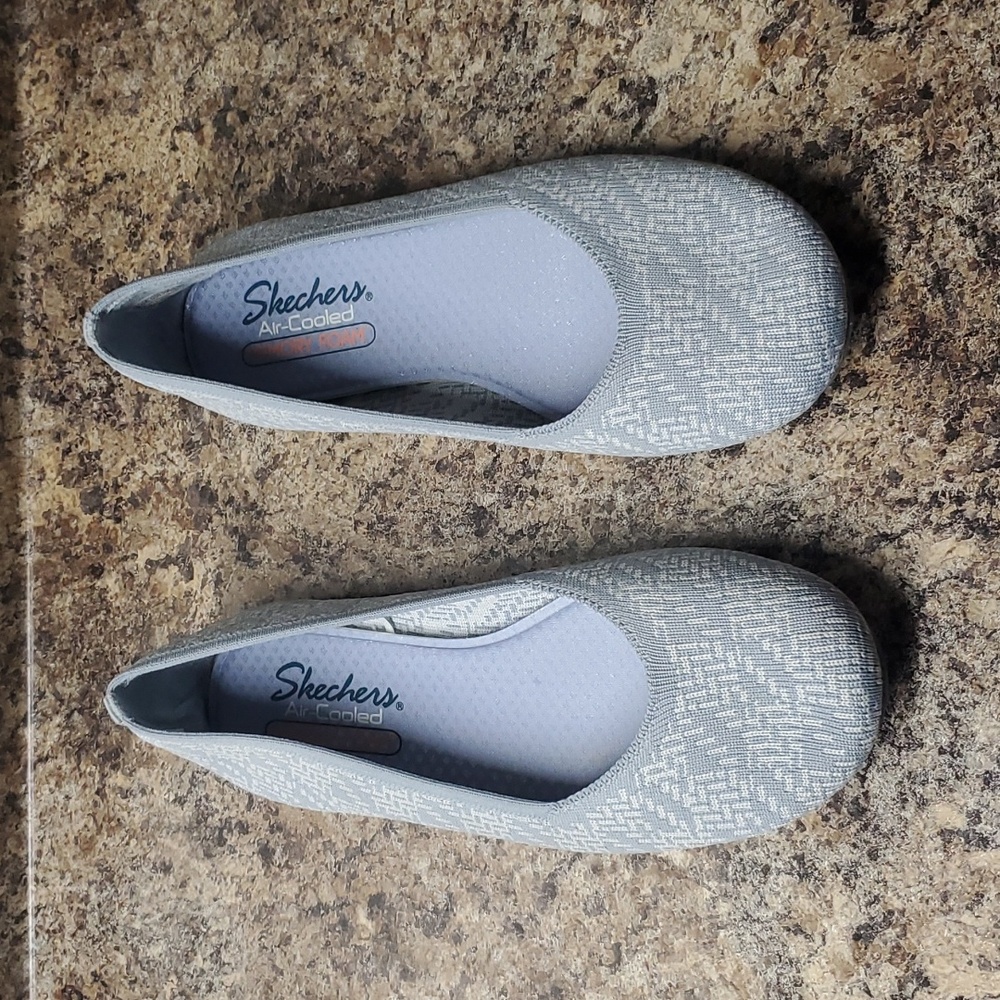 Skechers Cleo Round-It's a Match Air-Cooled Memory Foam Flat Slip-on Shoes